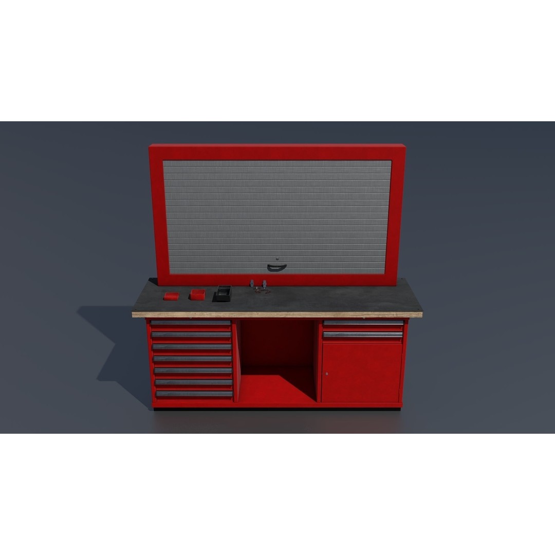 Workshop Closet and Bench 3D Model – PBR Industrial Assets, Blender - View 59