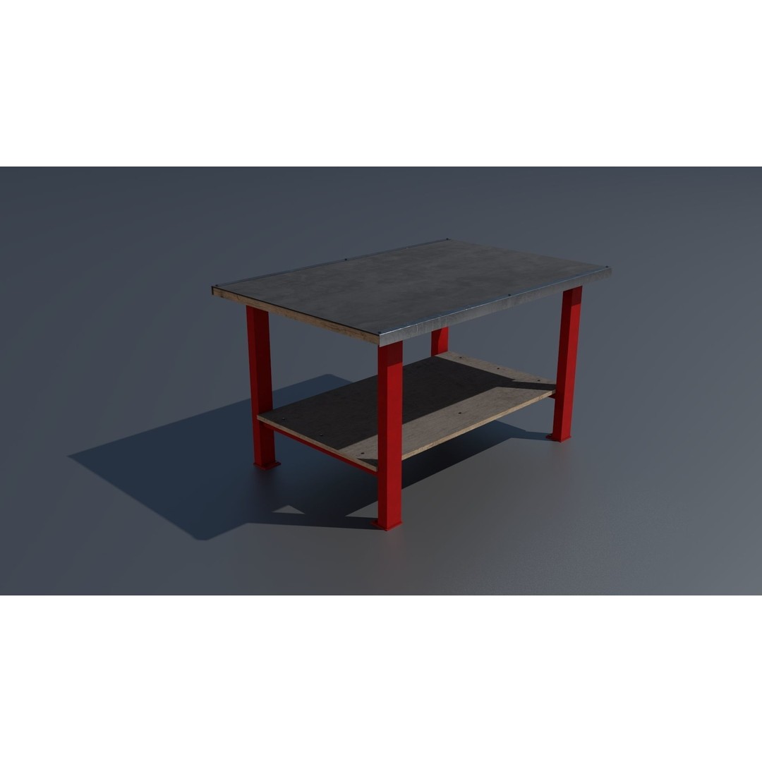 Workshop Closet and Bench 3D Model – PBR Industrial Assets, Blender - View 60
