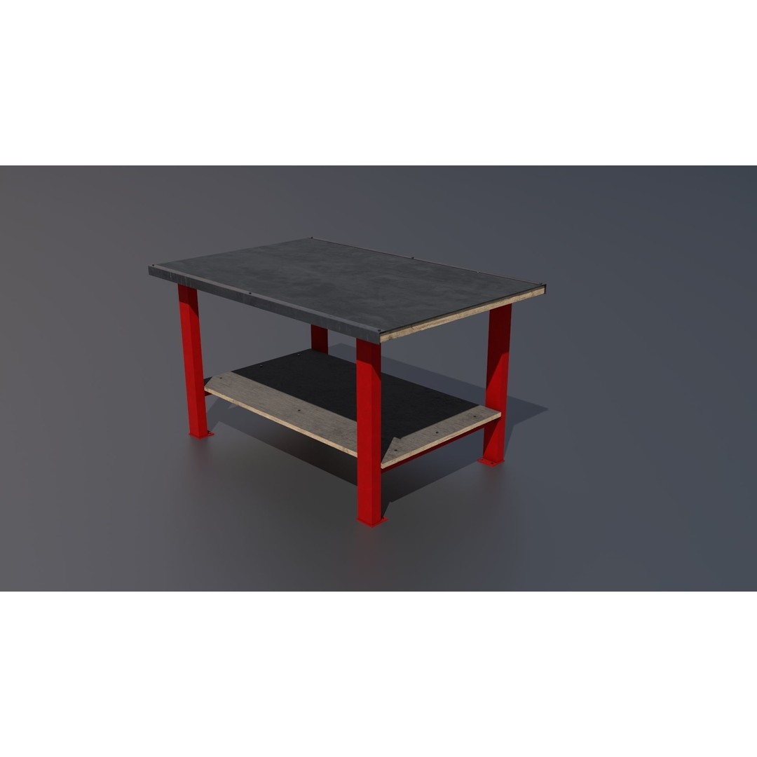 Workshop Closet and Bench 3D Model – PBR Industrial Assets, Blender - View 62