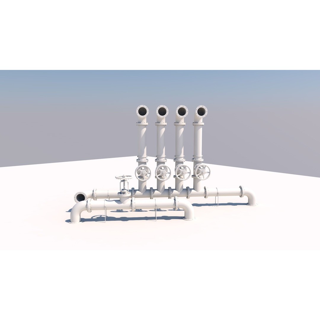 Industrial Pipes 3D Model – High Quality Polygon Mesh, FBX, OBJ - View 3