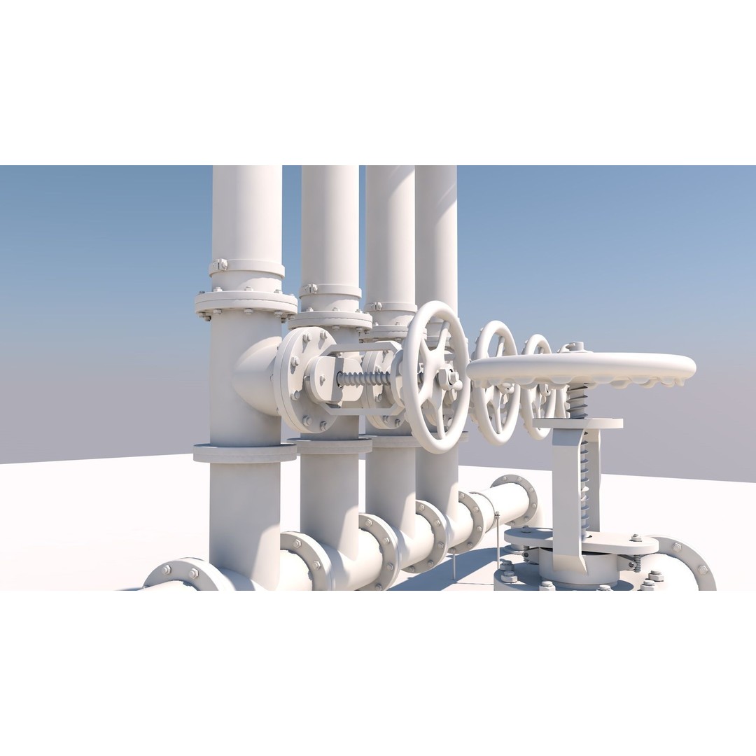 Industrial Pipes 3D Model – High Quality Polygon Mesh, FBX, OBJ - View 6