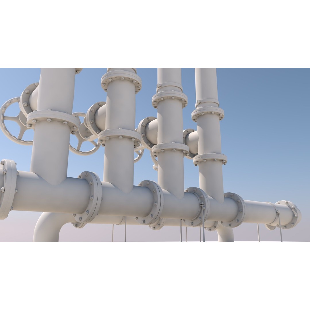 Industrial Pipes 3D Model – High Quality Polygon Mesh, FBX, OBJ - View 9