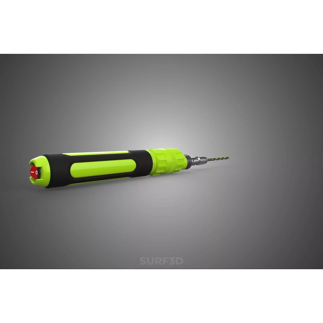 Mini Hand Rotary Tool 3D Model – Cordless Precision Drill, FBX, PBR - View 11