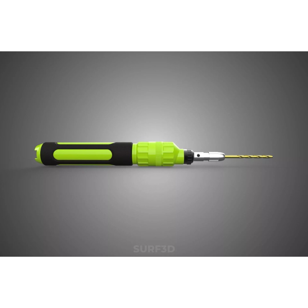 Mini Hand Rotary Tool 3D Model – Cordless Precision Drill, FBX, PBR - View 12