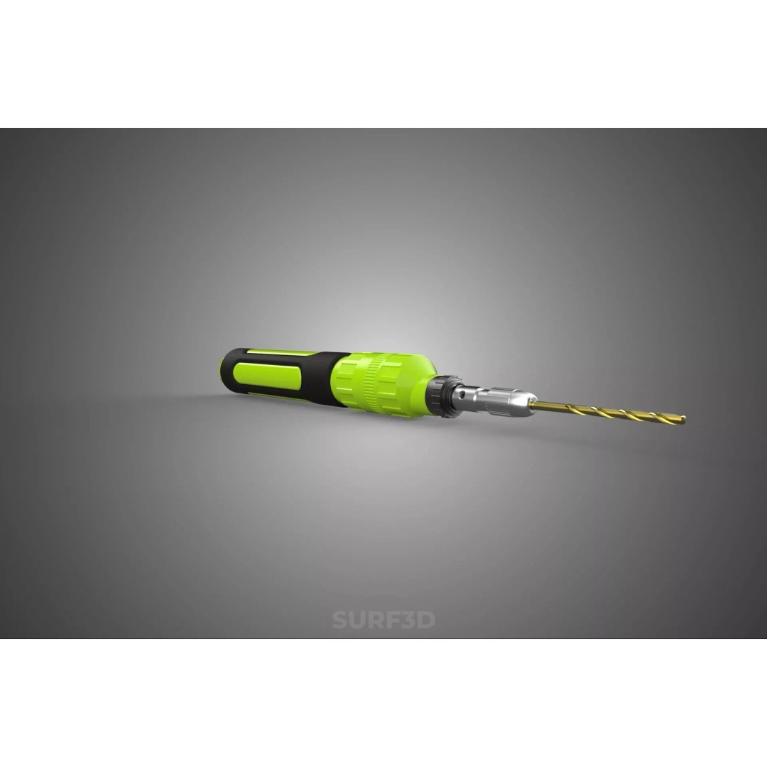 Mini Hand Rotary Tool 3D Model – Cordless Precision Drill, FBX, PBR - View 13