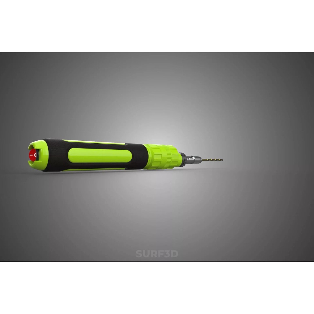 Mini Hand Rotary Tool 3D Model – Cordless Precision Drill, FBX, PBR - View 17