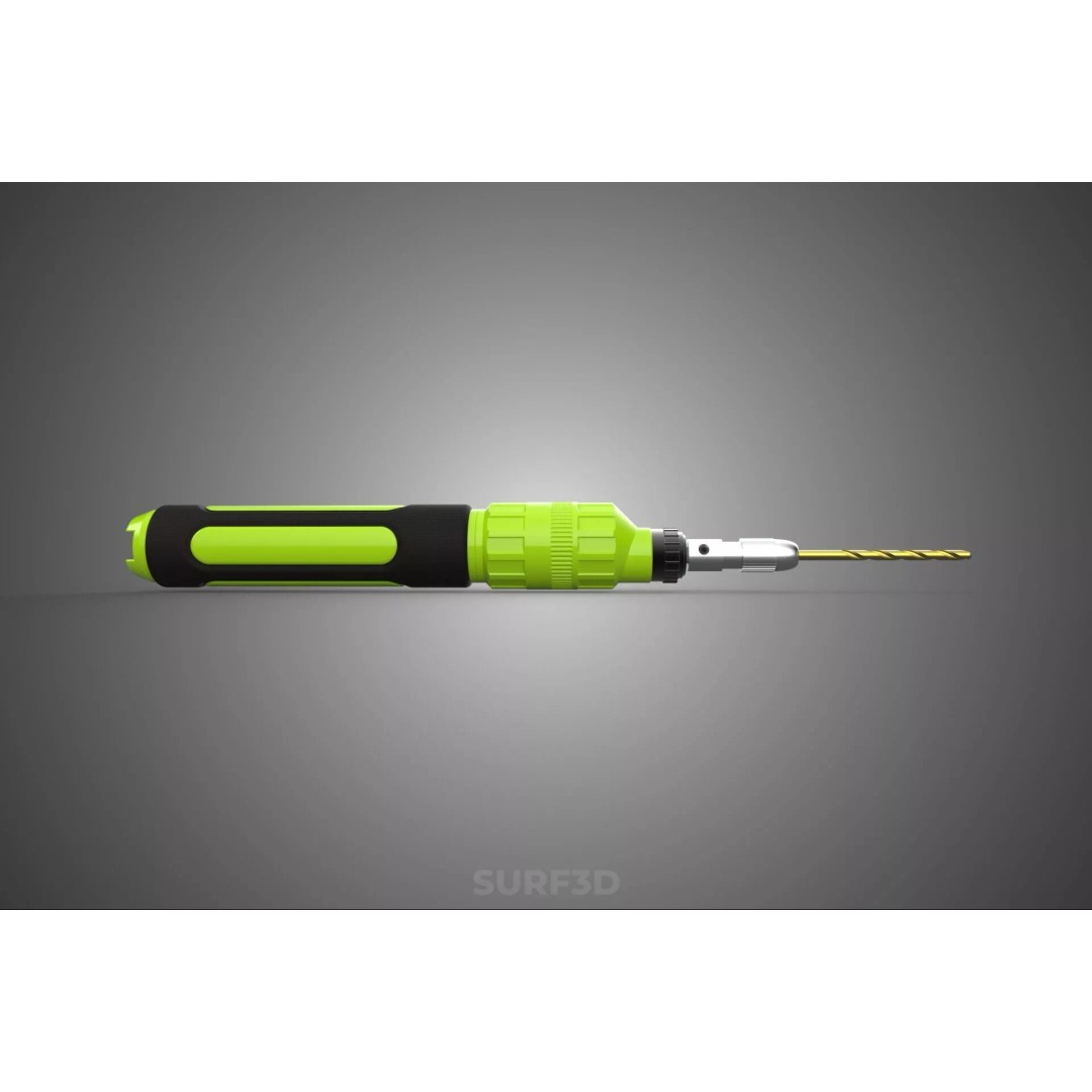 Mini Hand Rotary Tool 3D Model – Cordless Precision Drill, FBX, PBR - View 18