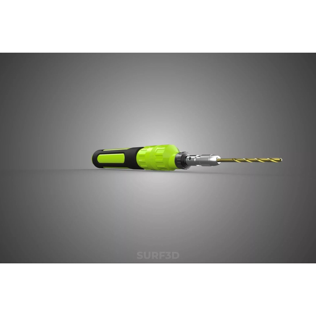 Mini Hand Rotary Tool 3D Model – Cordless Precision Drill, FBX, PBR - View 19