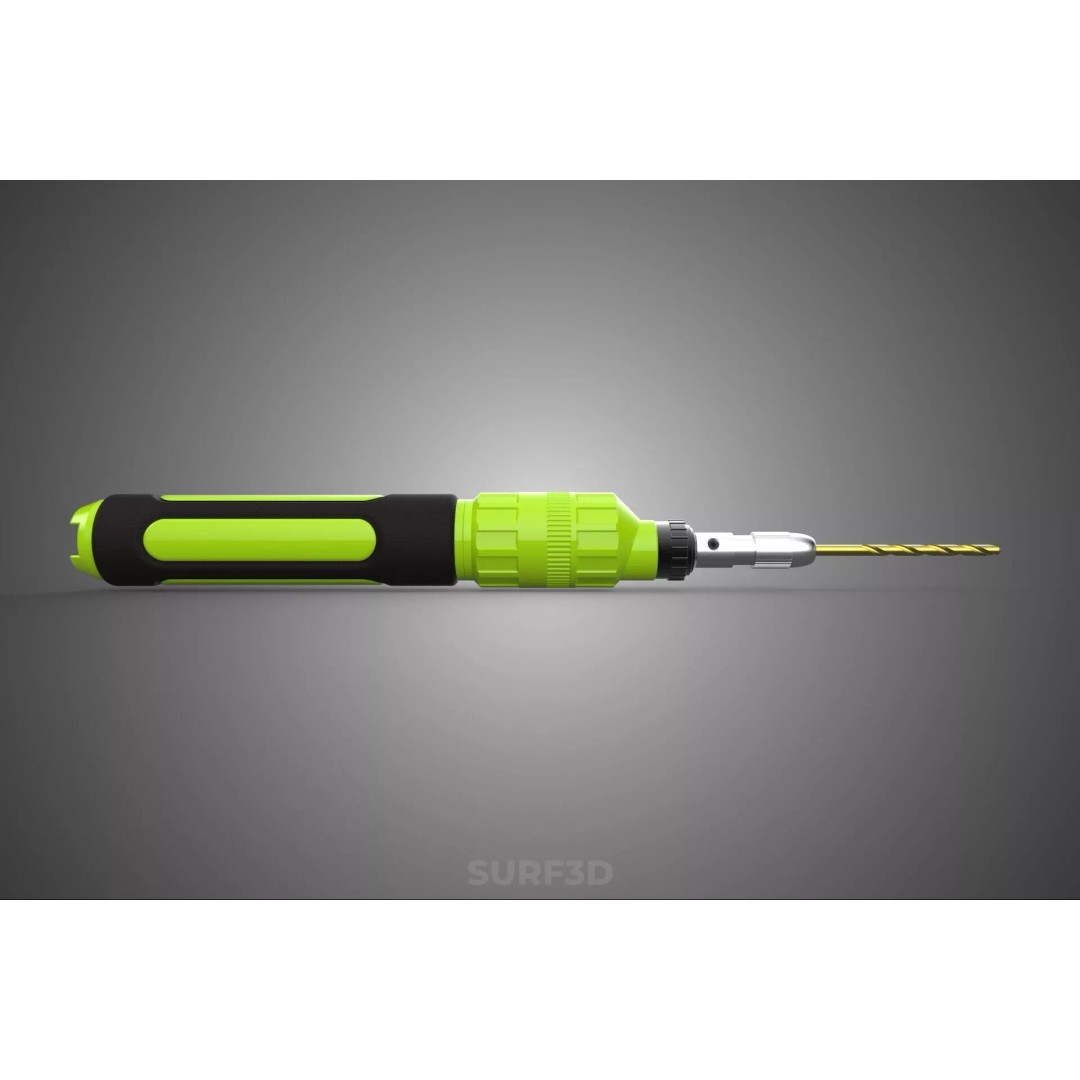 Mini Hand Rotary Tool 3D Model – Cordless Precision Drill, FBX, PBR - View 23