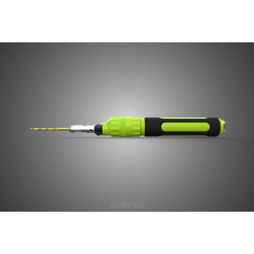 Mini Hand Rotary Tool 3D Model – Cordless Precision Drill, FBX, PBR - View 24