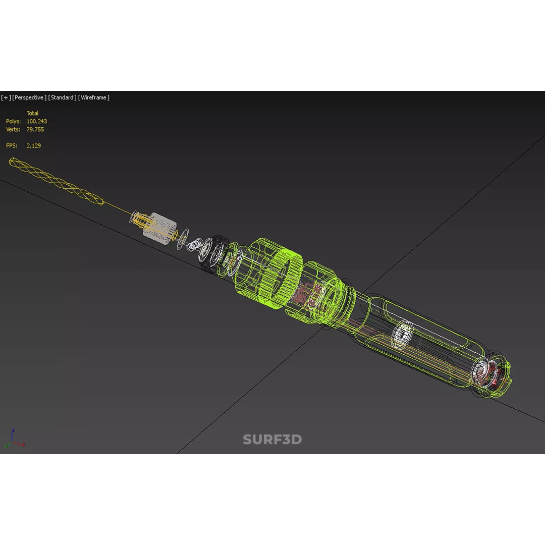 Mini Hand Rotary Tool 3D Model – Cordless Precision Drill, FBX, PBR - View 29