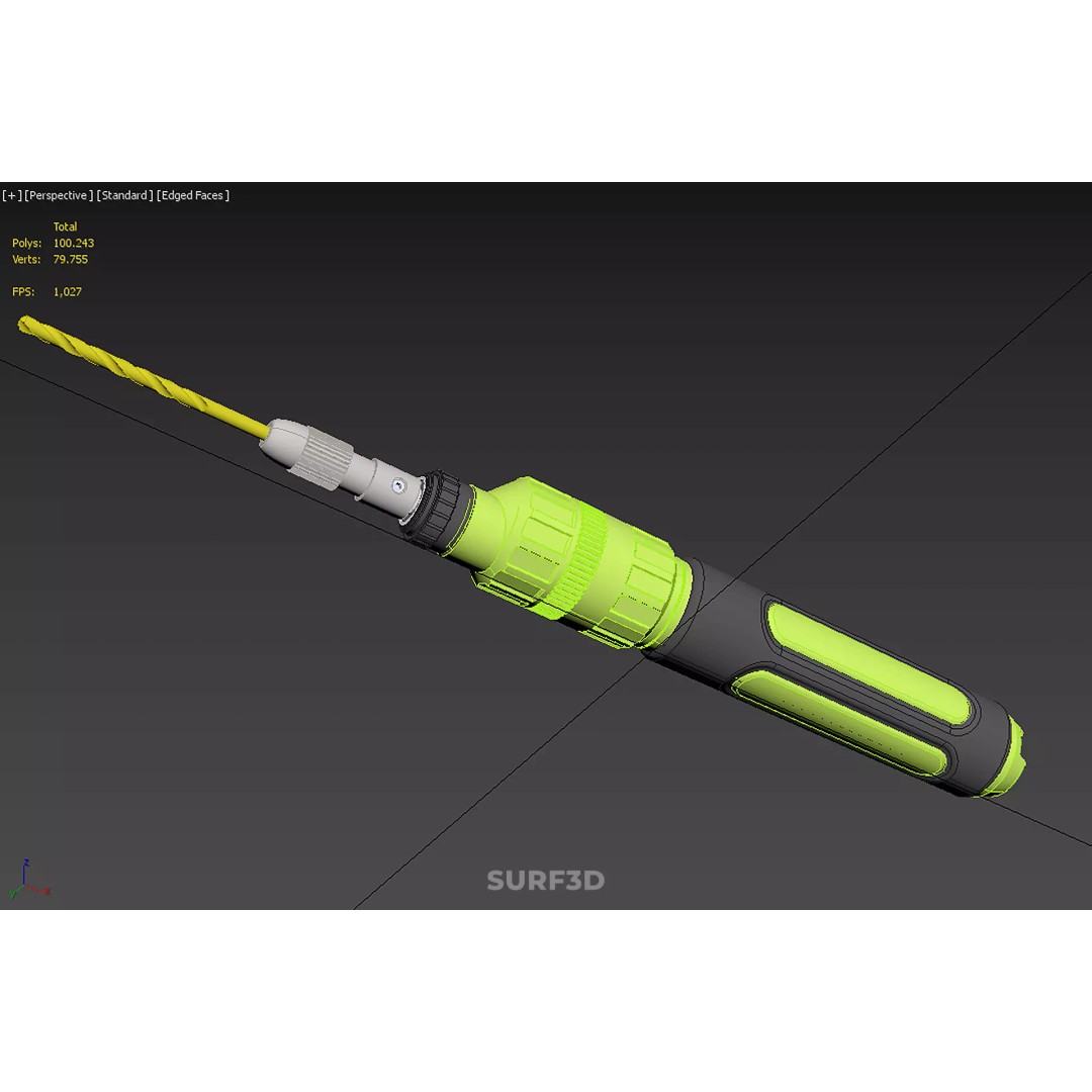 Mini Hand Rotary Tool 3D Model – Cordless Precision Drill, FBX, PBR - View 30
