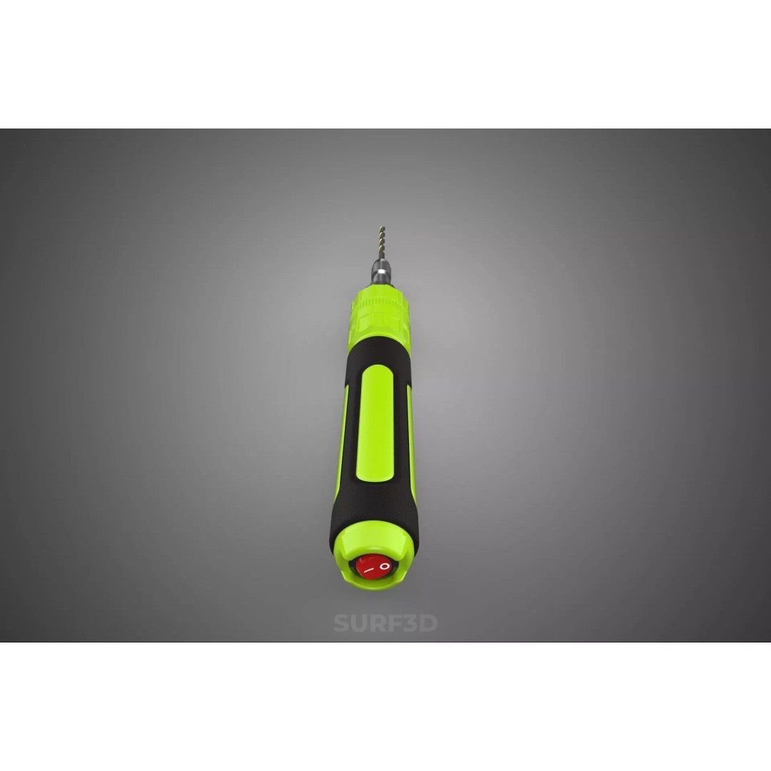 Mini Hand Rotary Tool 3D Model – Cordless Precision Drill, FBX, PBR - View 4