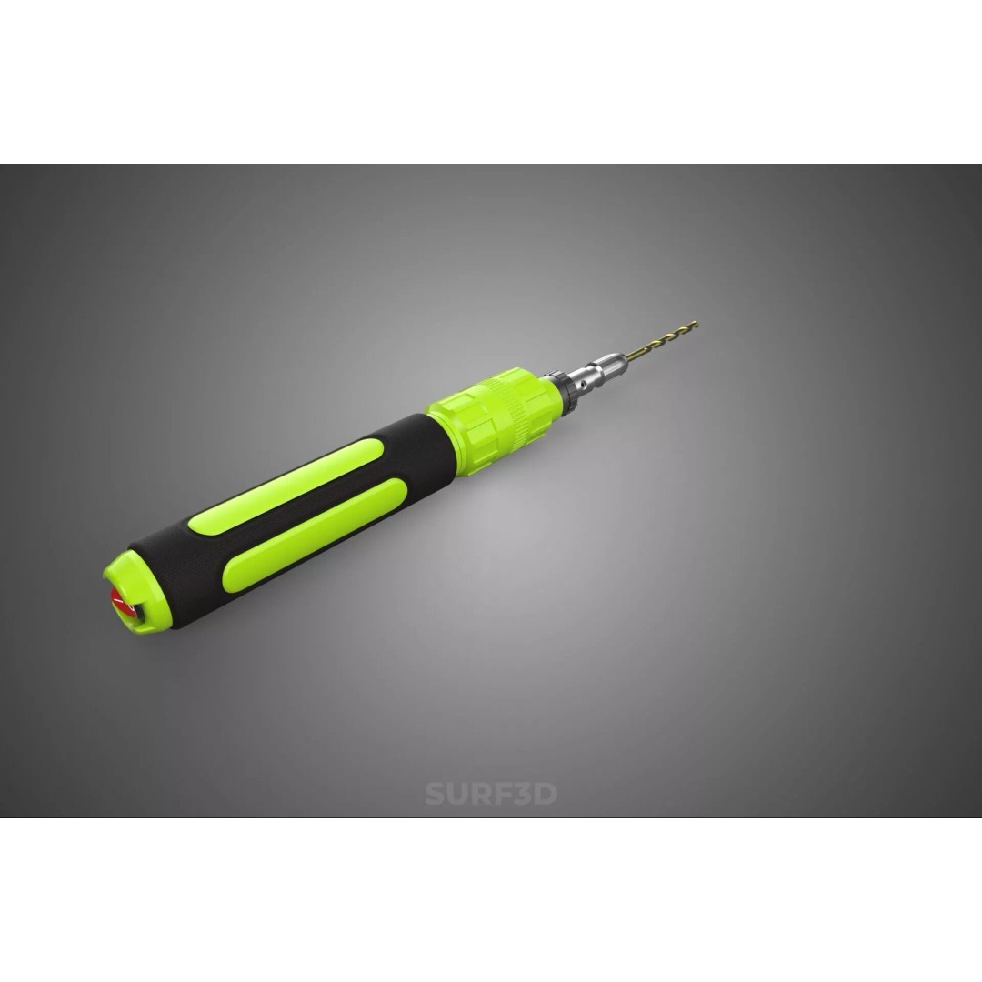 Mini Hand Rotary Tool 3D Model – Cordless Precision Drill, FBX, PBR - View 5