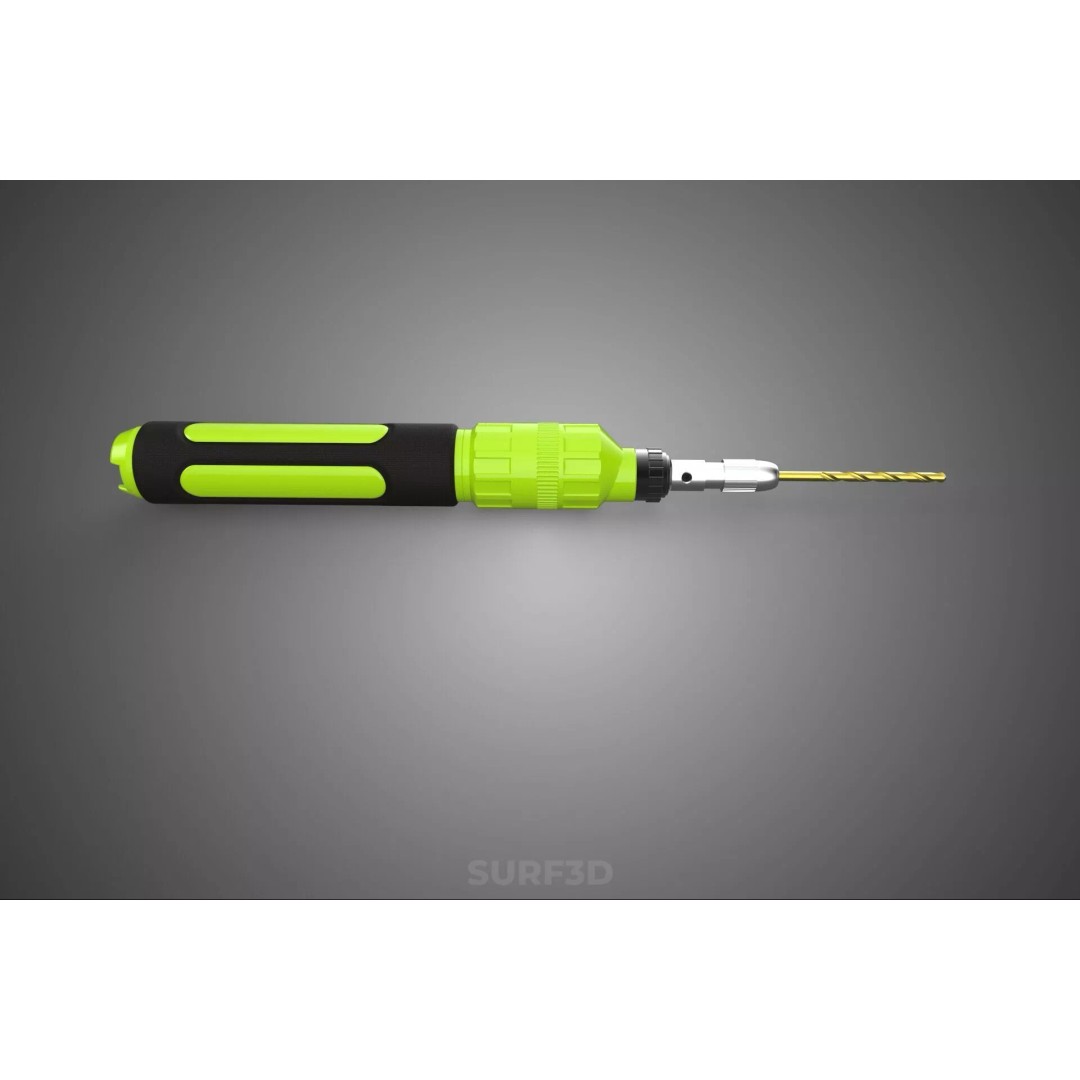 Mini Hand Rotary Tool 3D Model – Cordless Precision Drill, FBX, PBR - View 6