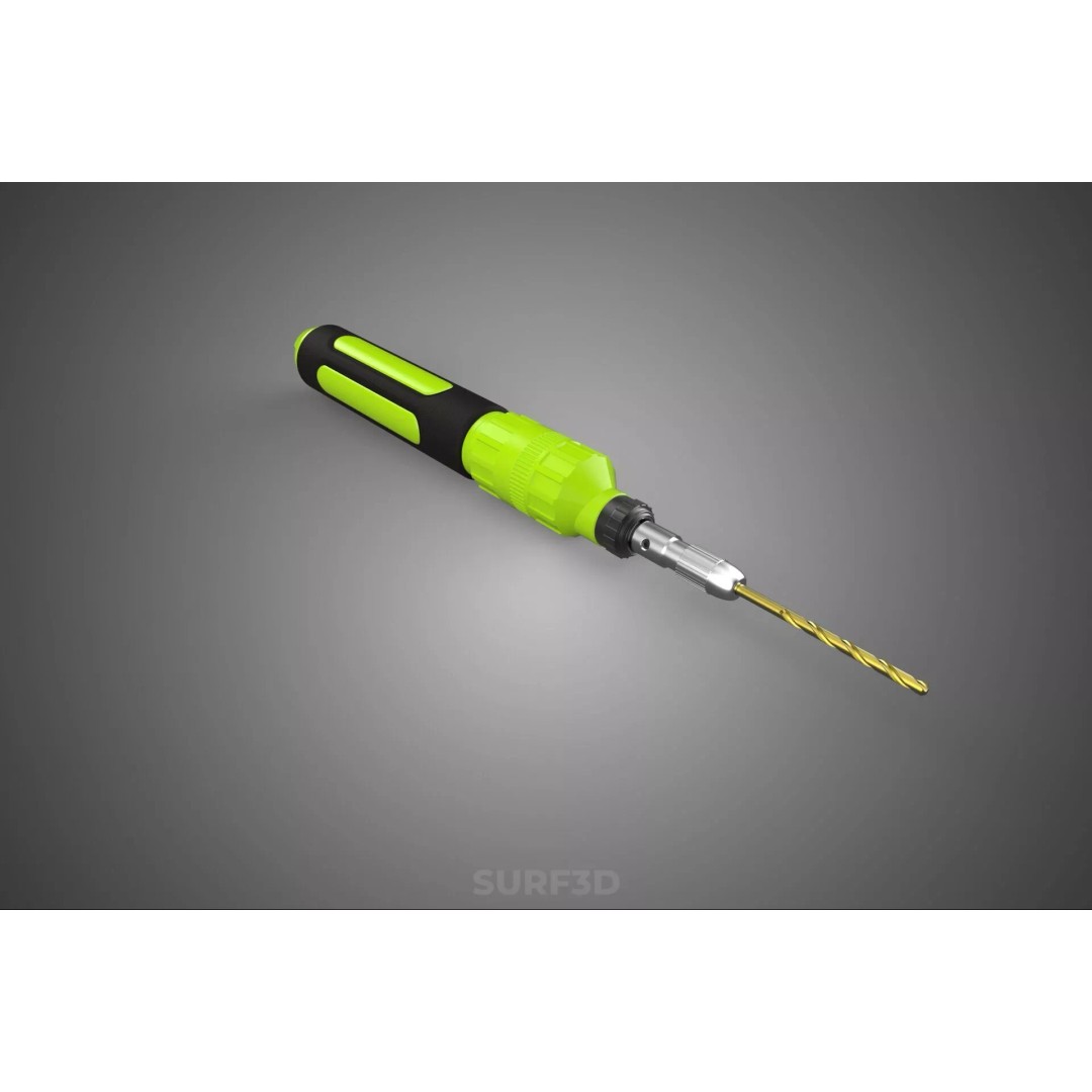 Mini Hand Rotary Tool 3D Model – Cordless Precision Drill, FBX, PBR - View 7