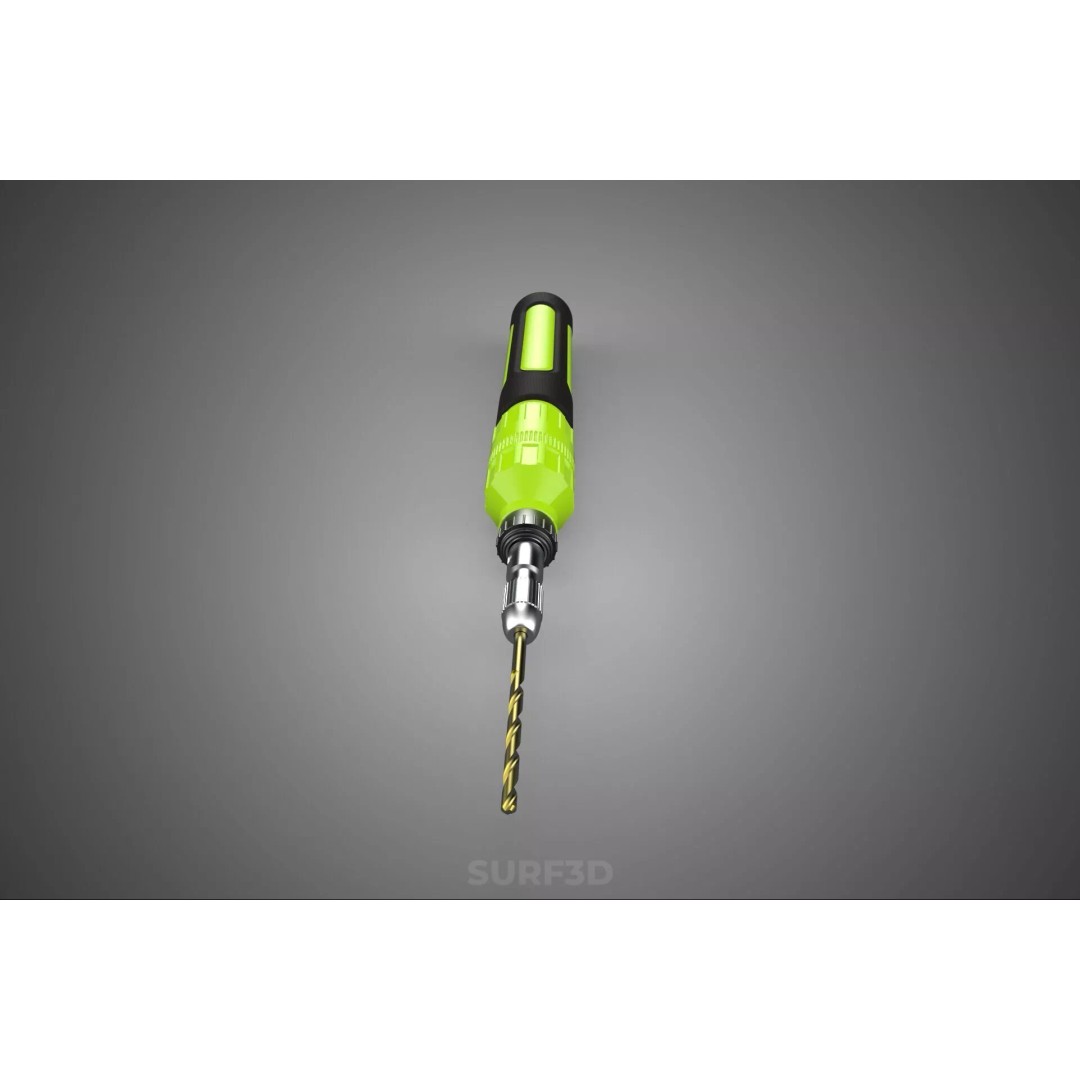 Mini Hand Rotary Tool 3D Model – Cordless Precision Drill, FBX, PBR - View 8