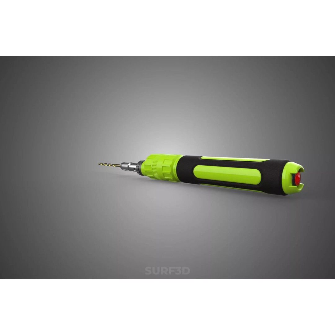 Mini Hand Rotary Tool 3D Model – Cordless Precision Drill, FBX, PBR - View 9