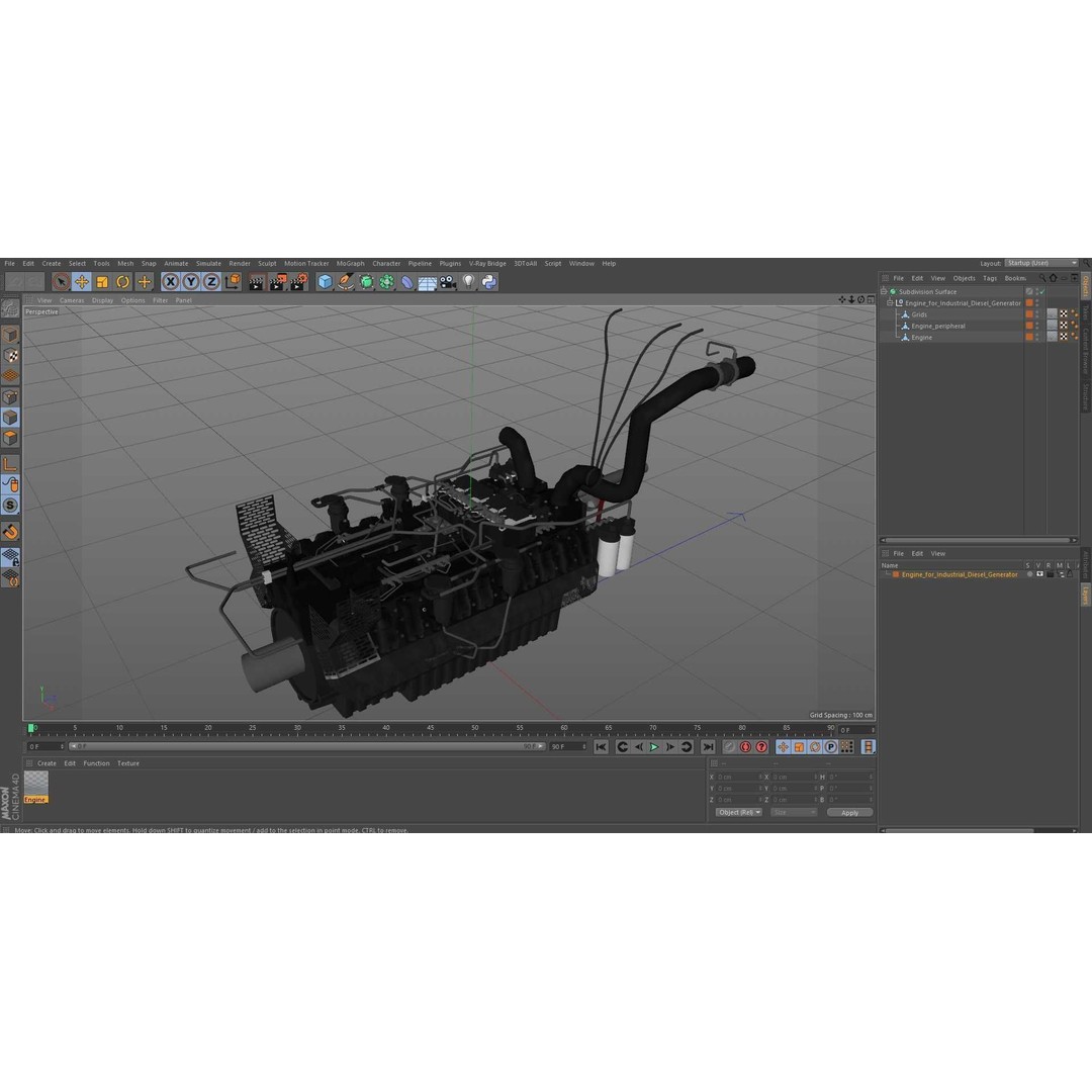 Industrial Diesel Generator Engine 3D Model – High Poly PBR Asset, FBX - View 24