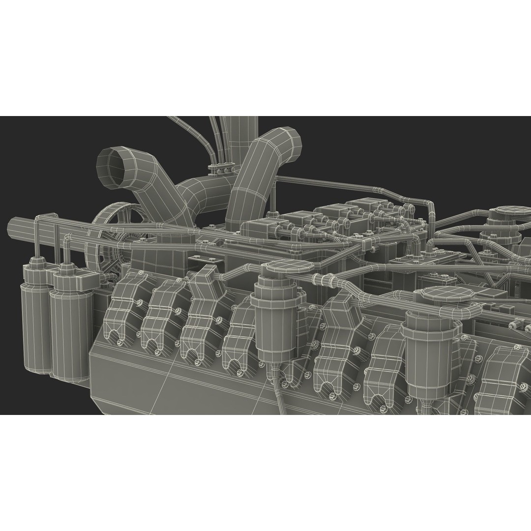 Industrial Diesel Generator Engine 3D Model – High Poly PBR Asset, FBX - View 30
