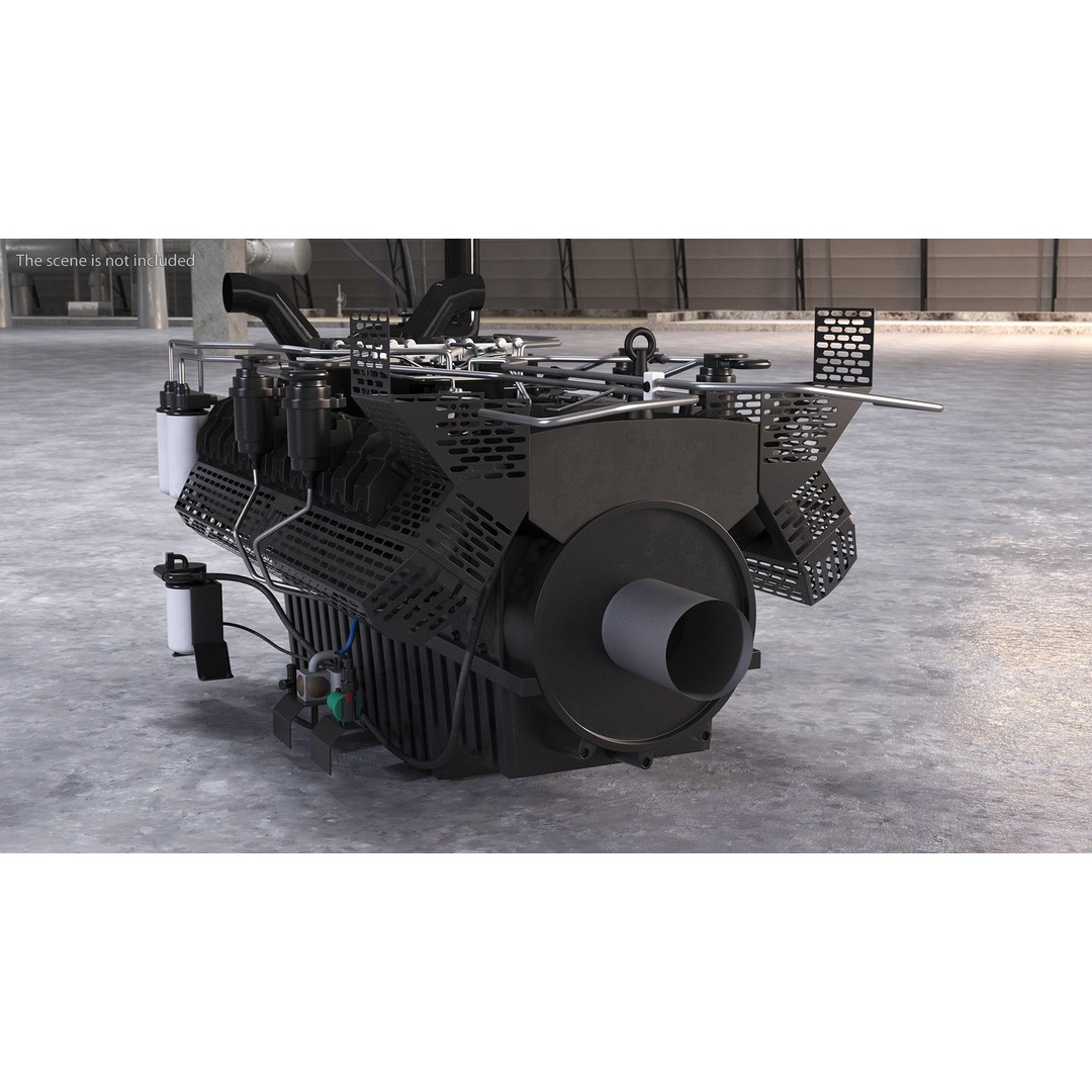 Industrial Diesel Generator Engine 3D Model – High Poly PBR Asset, FBX - View 5