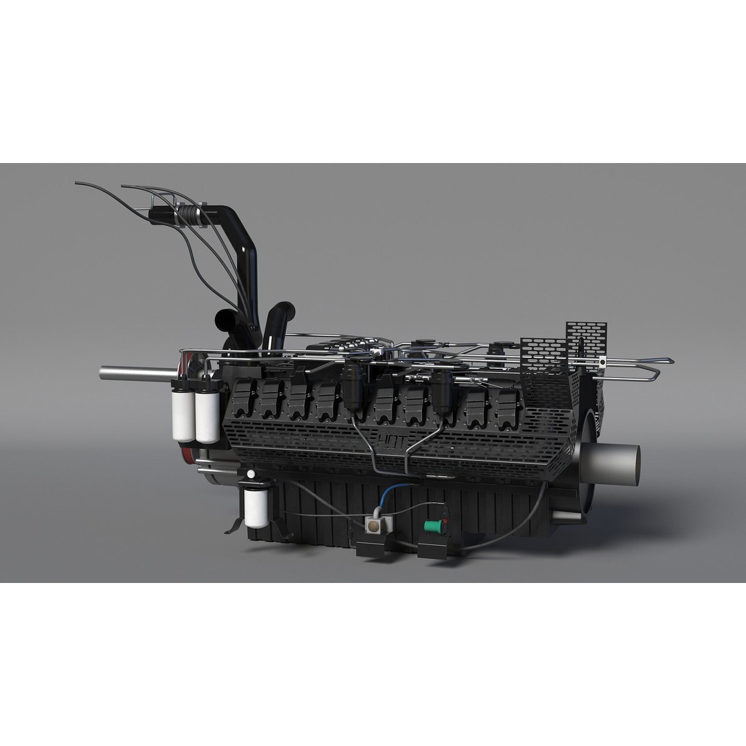 Industrial Diesel Generator Engine 3D Model – High Poly PBR Asset, FBX - View 6
