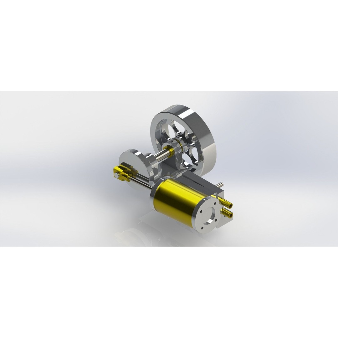 Oscillating Steam Engine 3D Model – Industrial Machine, FBX, Game Ready - View 3