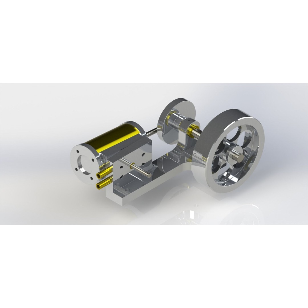 Oscillating Steam Engine 3D Model – Industrial Machine, FBX, Game Ready - View 5