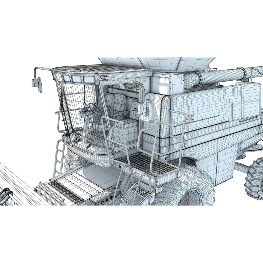 Combine Harvester 3D Model – High Poly Industrial Machine, PBR Textures