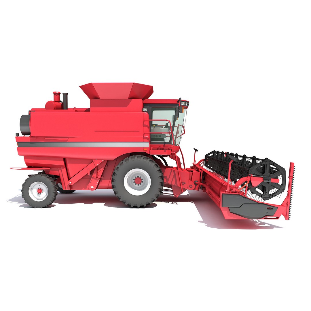 Combine Harvester 3D Model – High Poly Industrial Machine, PBR Textures - View 10