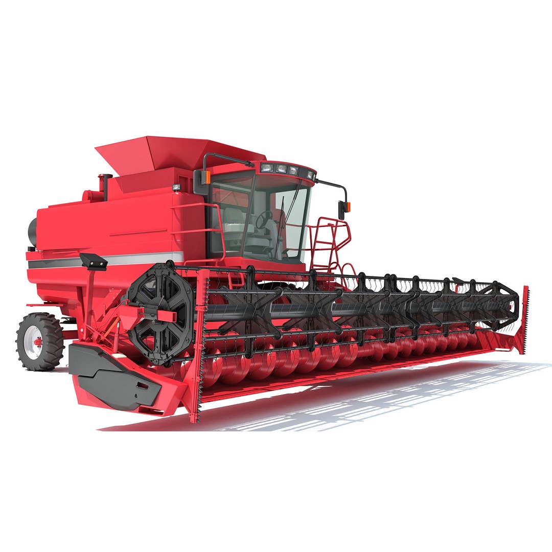 Combine Harvester 3D Model – High Poly Industrial Machine, PBR Textures - View 11