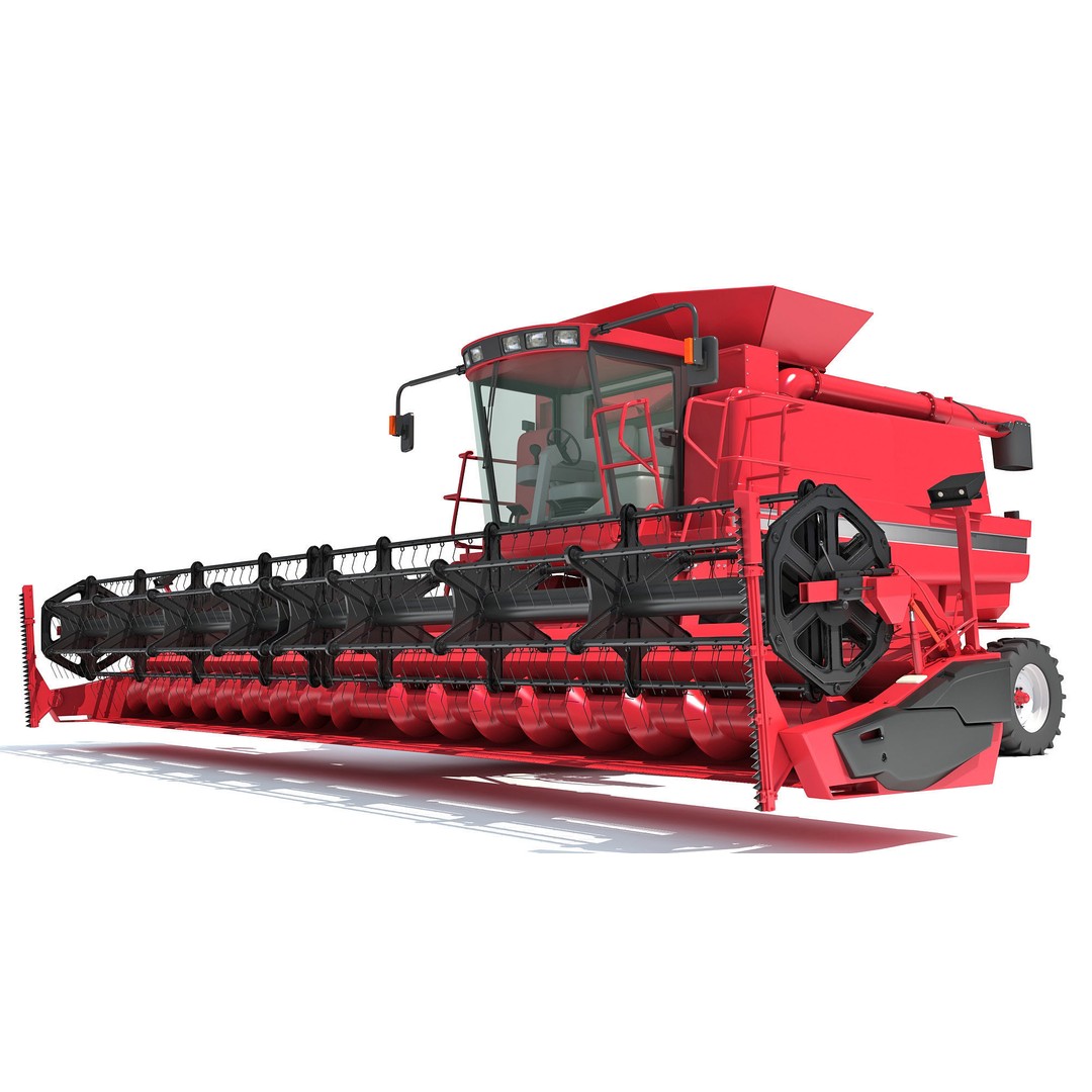 Combine Harvester 3D Model – High Poly Industrial Machine, PBR Textures - View 14