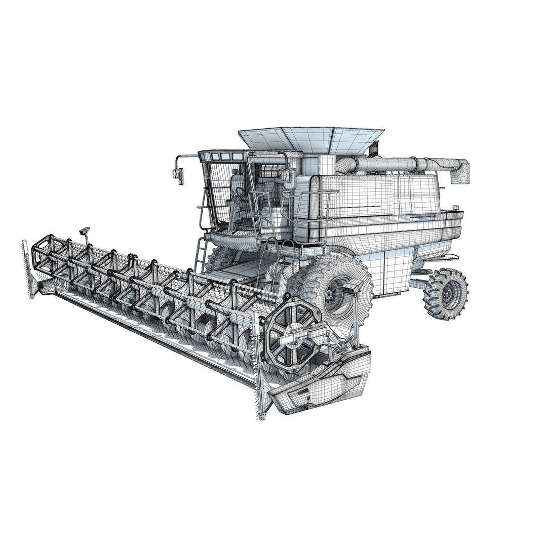 Combine Harvester 3D Model – High Poly Industrial Machine, PBR Textures - View 18