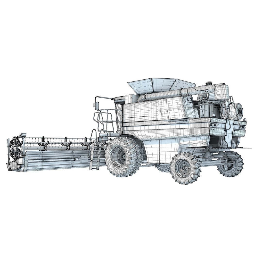 Combine Harvester 3D Model – High Poly Industrial Machine, PBR Textures - View 19