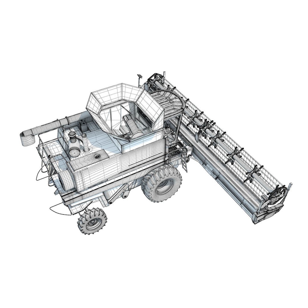 Combine Harvester 3D Model – High Poly Industrial Machine, PBR Textures - View 20