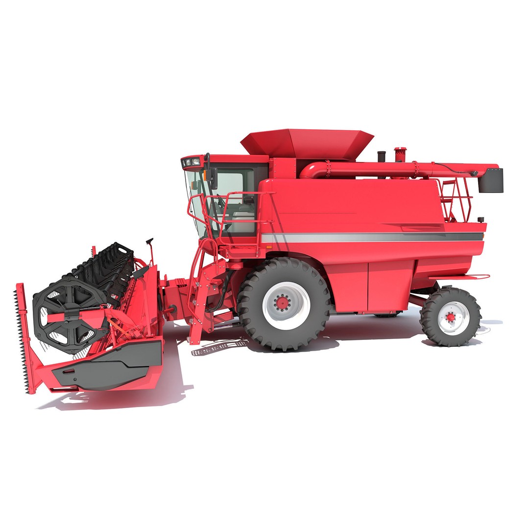 Combine Harvester 3D Model – High Poly Industrial Machine, PBR Textures - View 3