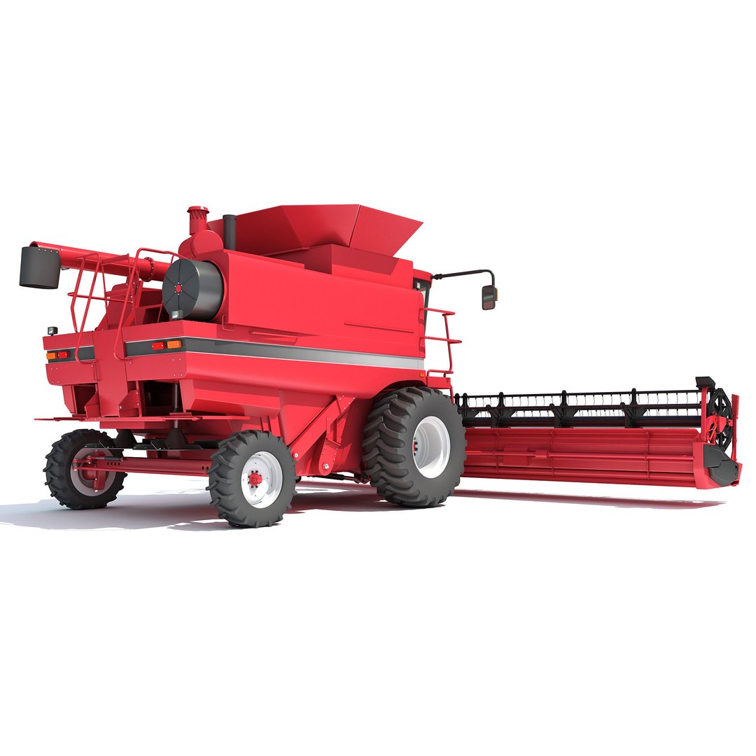 Combine Harvester 3D Model – High Poly Industrial Machine, PBR Textures - View 7