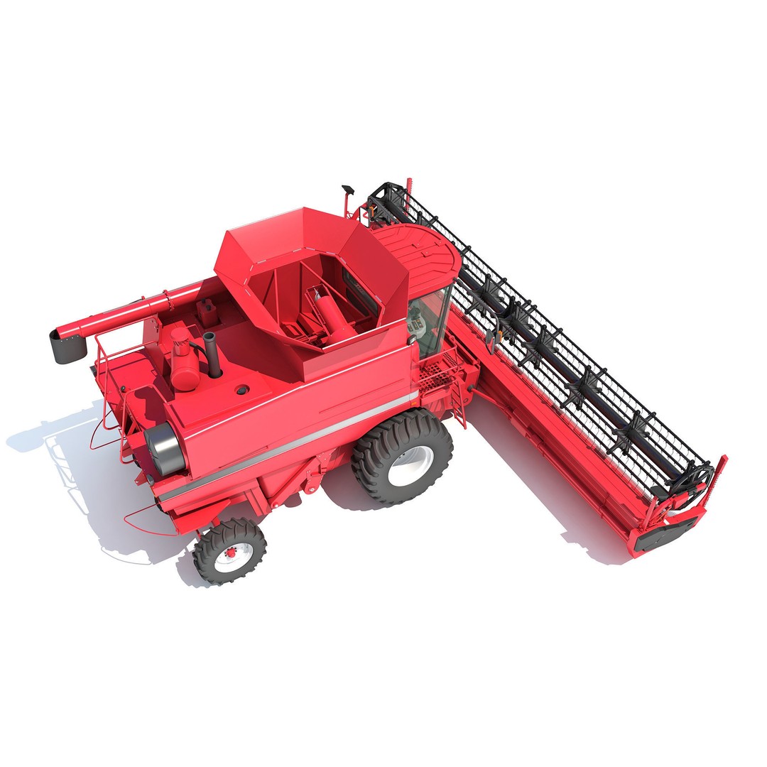Combine Harvester 3D Model – High Poly Industrial Machine, PBR Textures - View 9