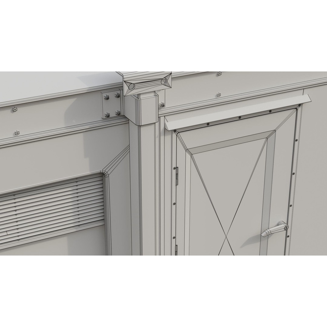 Portable Building 3D Model – Low Poly Industrial Asset, FBX, Blender - View 11