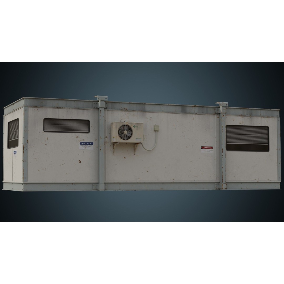 Portable Building 3D Model – Low Poly Industrial Asset, FBX, Blender - View 5