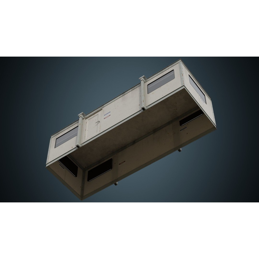 Portable Building 3D Model – Low Poly Industrial Asset, FBX, Blender - View 6