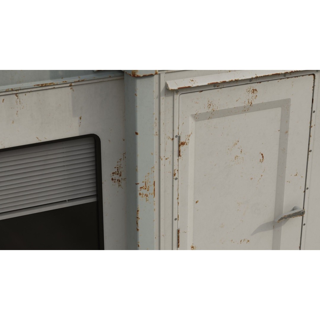 Portable Building 3D Model – Low Poly Industrial Asset, FBX, Blender - View 9
