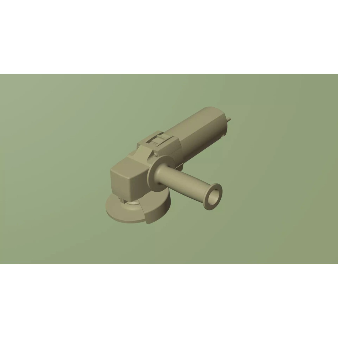 Hand Grinder 3D Model – Realistic Industrial Tool, FBX, OBJ, PBR