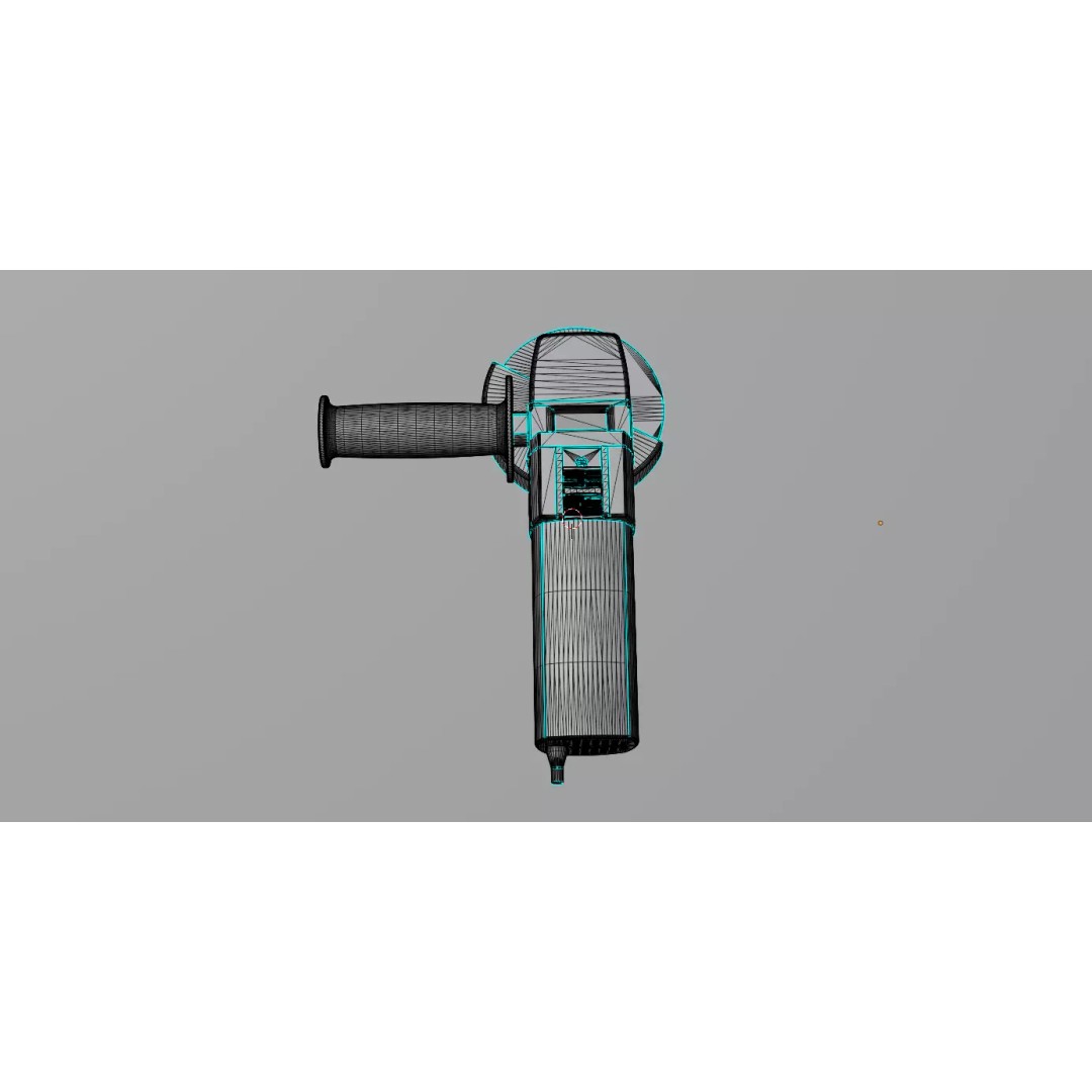 Hand Grinder 3D Model – Realistic Industrial Tool, FBX, OBJ, PBR - View 10