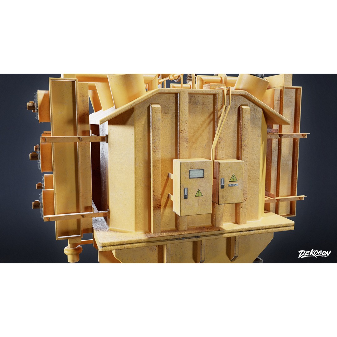 Hydro Electric Machinery 3D Model – Low Poly Game Asset, FBX - View 22