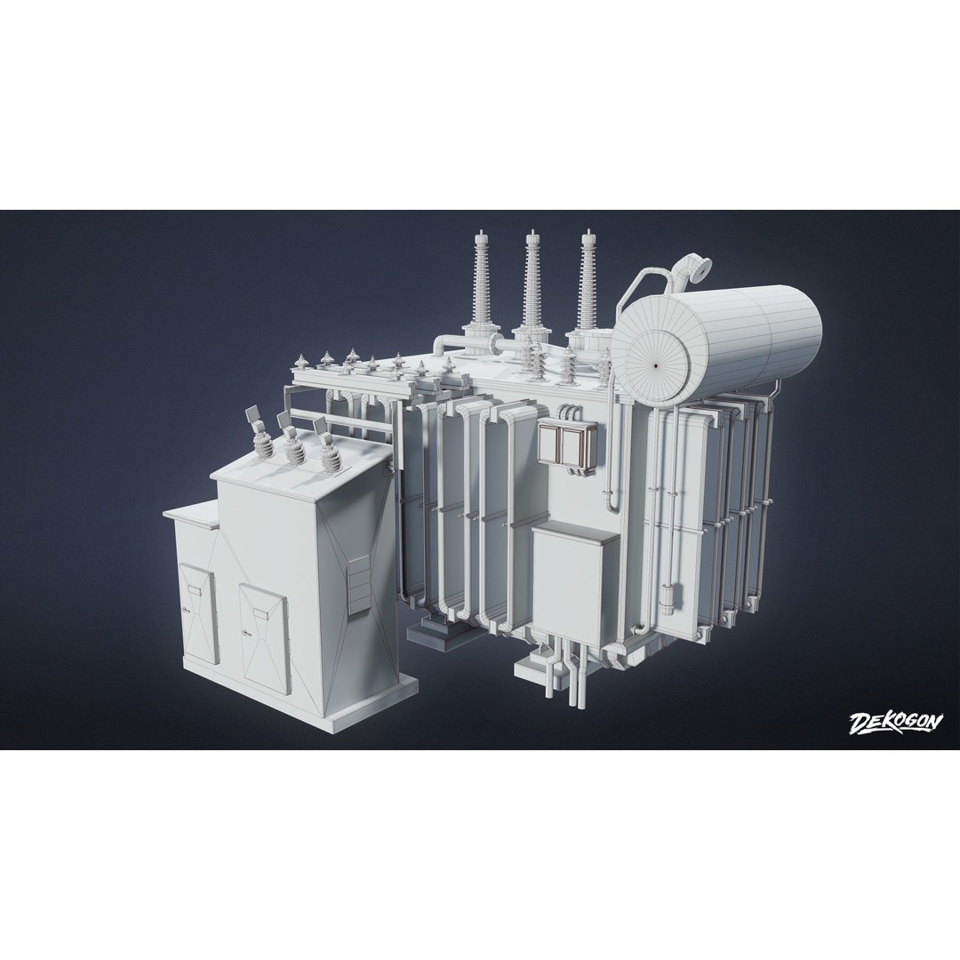 Hydro Electric Machinery 3D Model – Low Poly Game Asset, FBX - View 5