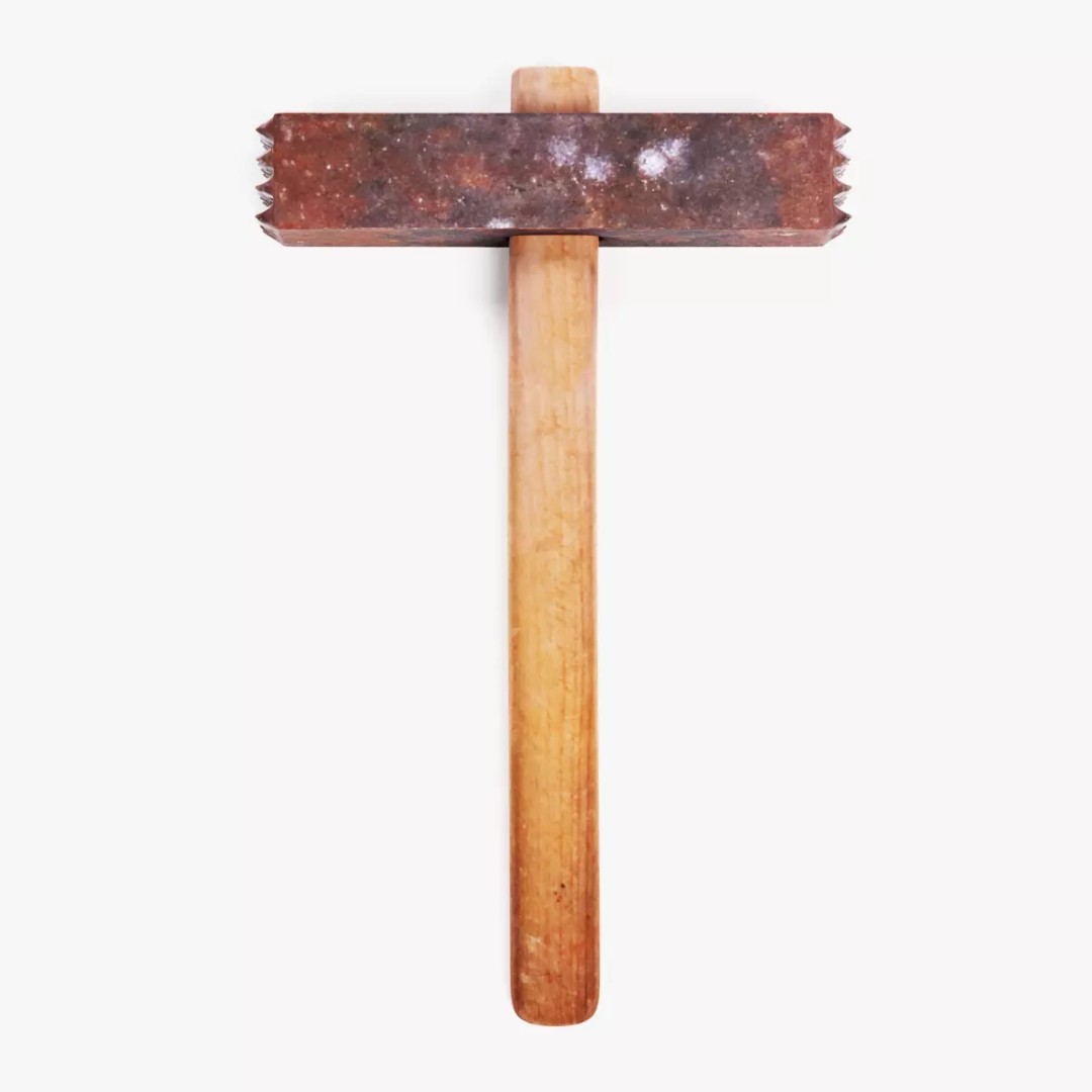 Worn Hammer 3D Model – Realistic Hand Tool with PBR Textures - View 13