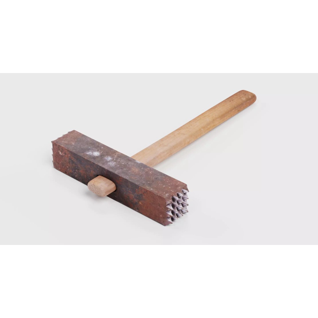 Worn Hammer 3D Model – Realistic Hand Tool with PBR Textures - View 2