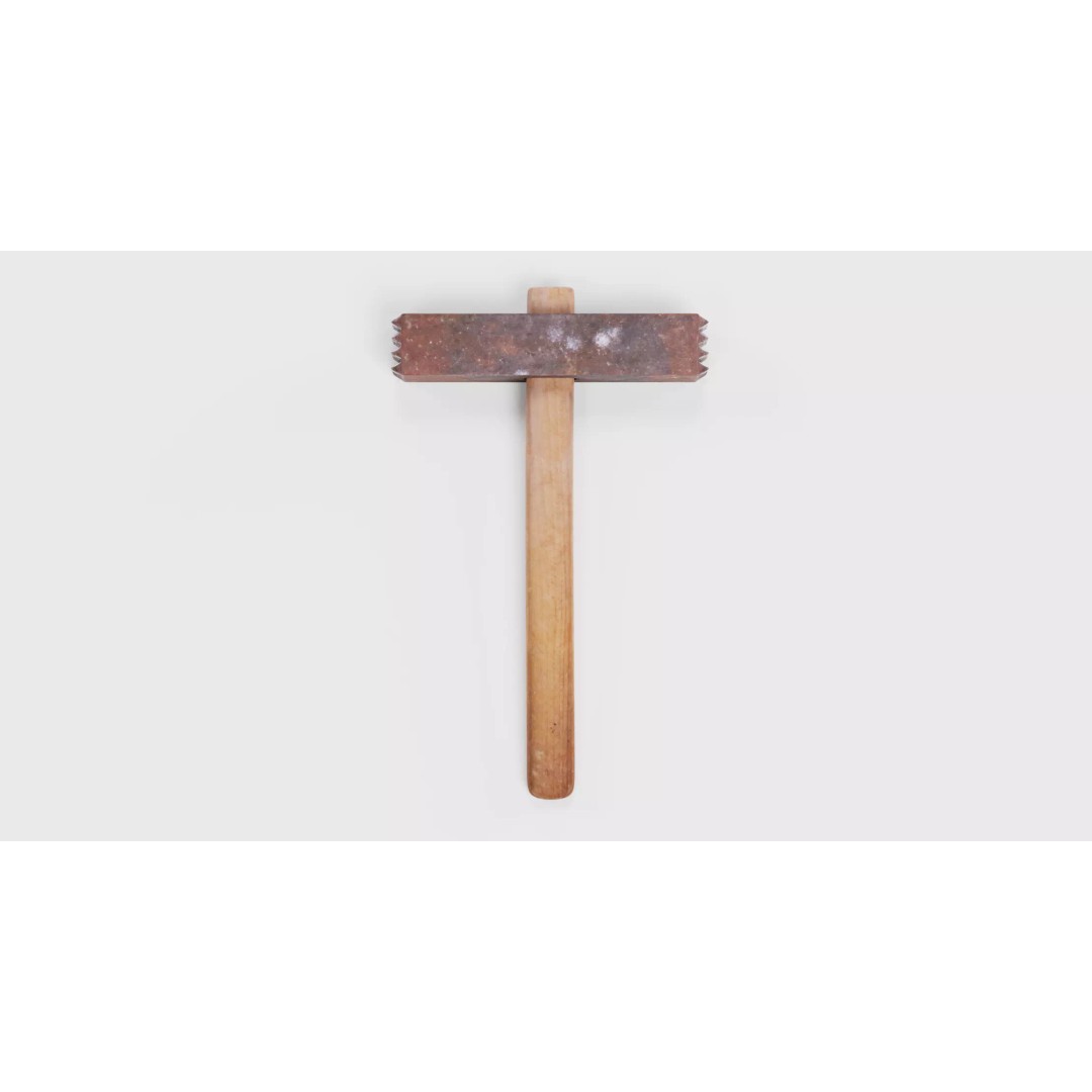 Worn Hammer 3D Model – Realistic Hand Tool with PBR Textures - View 3