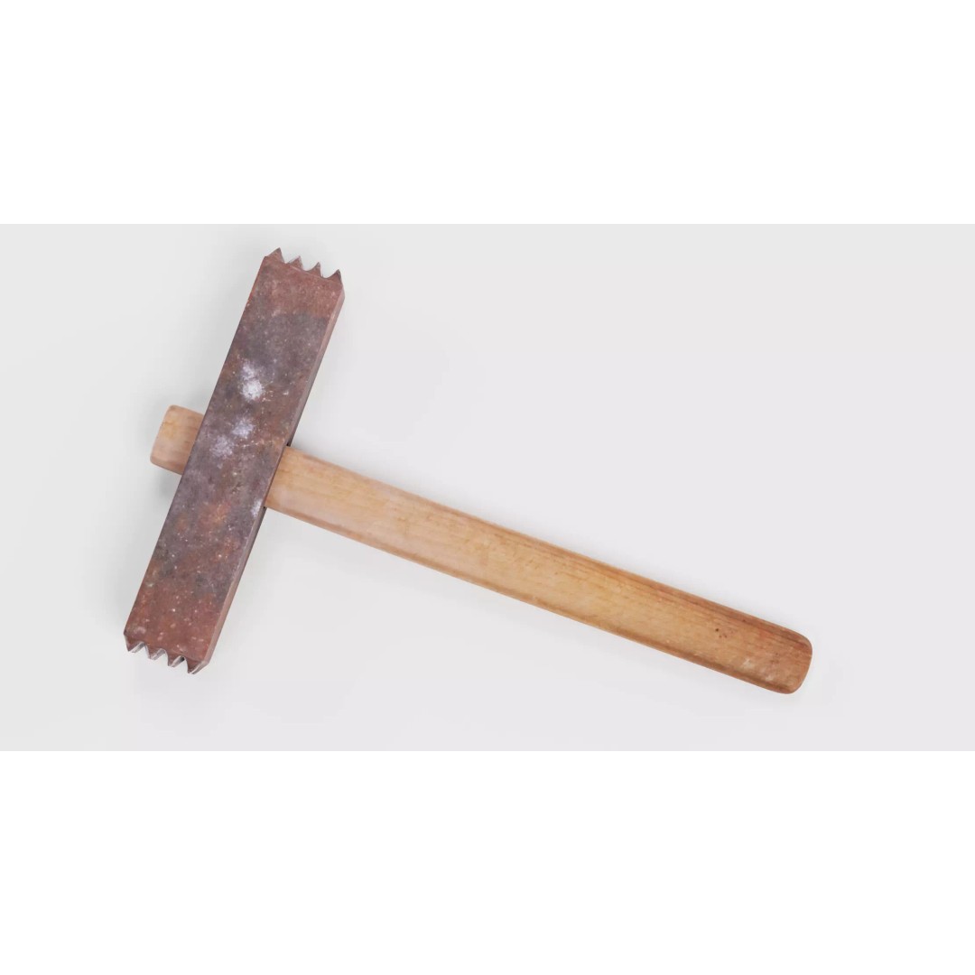 Worn Hammer 3D Model – Realistic Hand Tool with PBR Textures - View 4
